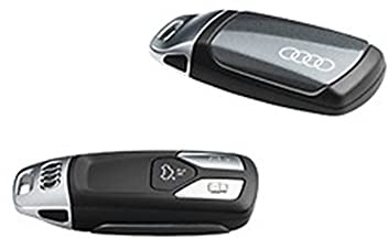 Audi 8W0071208BZ7S Schlüsselblende Cover, mit Ringe Logo, nur für Schlüssel 4M0959754 8W0959754 8S0959754 *mit* Chromspange (daytonagrau)