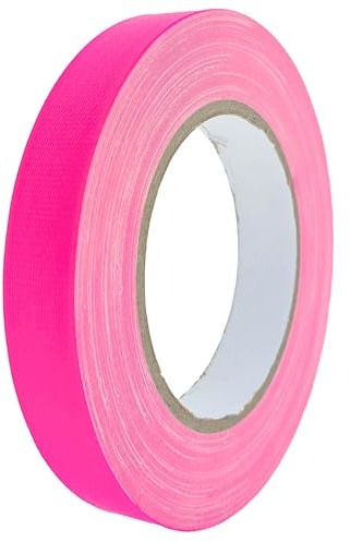 varivendo Gewebeband NEON PINK 19mm x 25m – Fluoreszierendes Klebeband für Schwarzlichteffekte, UV-Partys, Markierungen, Dekoration, Bühnenbau, robustes Panzerband, leicht von Hand reißbar, starke