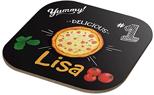 Personalisierter quadratischer Glasuntersetzer aus Holz - Untersetzer mit persönlichem Fotodruck - Personalisierbarer Tischuntersetzer