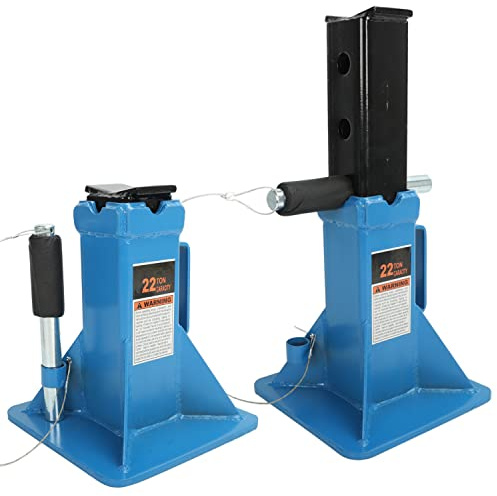 22 Ton (44,000 lbs) Jack Stands (1 Pair), Heavy Duty Pin Type Professional Car Jack Stand with Lock,Wide Base Safety Design for Supporting Trucks, Trailers and Equipment,Blue