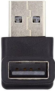 cablecc Adaptador USB 3.0 A macho a hembra de extensión de datos de alimentación de vídeo de 10 Gbps, tipo ángulo hacia abajo