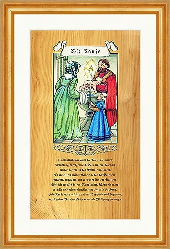 Biller Antik El Bautismo Sacramento Iglesia Fe Agua bendita pila bautismal stand 358 Enmarcado