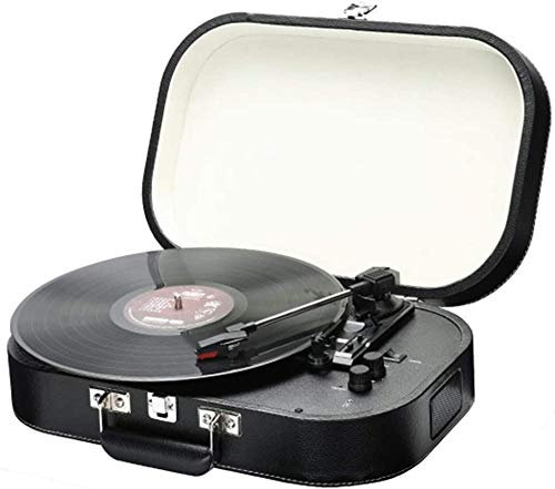 Tourne-Disque Vinyle Bluetooth Vintage Tourne-Disque Valise Portable 3 Vitesses avec Haut-parleurs intégrés Prend en Charge la Sortie RCA