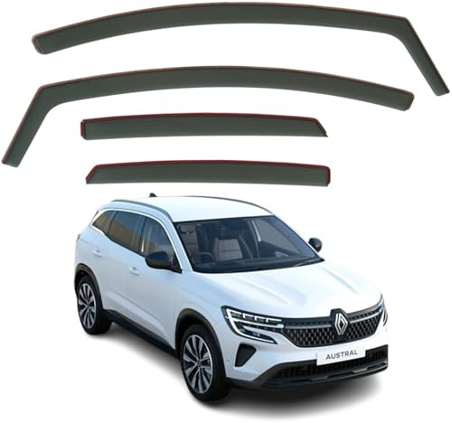 AirFlux Set mit 4 Windabweisern, Premium-Qualität, für Renault Austral 2023-2026, dunkles Rauchgrau getönt, selbstklebend, für Auto