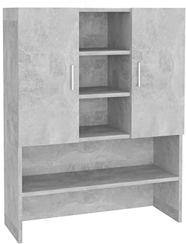 SECOLI Mobile Lavatrice Mobile Lavatrice Salvaspazio Scaffale Sopra Lavatrice Grigio Cemento 70,5x25,5x90 cm