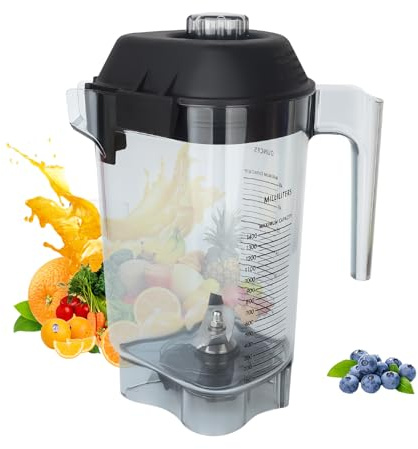 Blender Pitcher 48oz Compatible with Commercial Blenders VM0145 36019 15978 16016 VM0100A etc. Replacement 48 oz triangular Blender Container Pitcher Cup Jug -3 YR Support