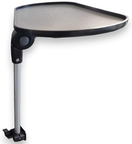 FabaCare Rollstuhl Klapptisch für Getränke, Tablett, Handy, Seitentisch, Seitenklapptisch, Universal Rollstuhltisch, Ein und Ausklappbar, Falttisch, Klapptischeinheit, Rollstuhl Nebentisch, klappbar