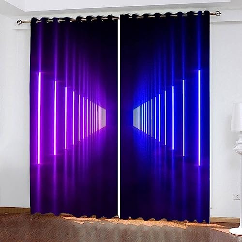 Vorhang Blickdicht Gardinen Mit Ösen - 2 Stücke 2 X 75 X 166 Cm Verdunklungsvorhänge 3D Schöne Neon Ideen Muster Thermovorhang Für Kinderzimmer Wohnzimmer Schlafzimmer Weihnachtsgardinen -9K8V6N3L9E6H