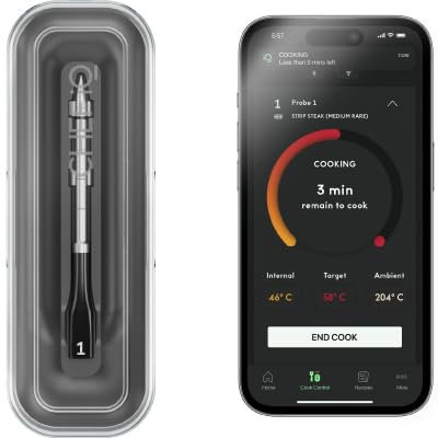 CHEF iQ Sense Smart Wireless Meat Thermometer with Ultra-Thin Probe, Unlimited Range Bluetooth Meat Thermometer, Remote Monitoring of BBQ Grill, Oven, Smoker, Air Fryer
