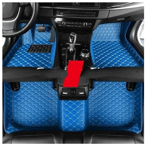 rutschfeste Fussmatten Auto-Fußmatten Für Q2 2017~2022 Auto-Bodenmatten-Komplettset Anti-Schmutz-Teppich Luxus-Leder-Auto-Innenausstattung Automatten(Blau)