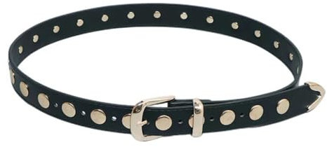 Punk Gürtel Nietengürtel Damen Und Herren Doppelloch Gürtel Mit Punk Style Cosplay Gürtel Hip Hop Gürtel Rock Gürtel for Oder Gothic-Outfits 102cm(Black)