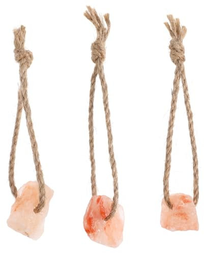BESPORTBLE 3stücke Teiliges Haustier Salzleckstein-Spielzeug Mit Mikroelementen Mineralstoffreiche Kauspielzeuge Für Kaninchen Und Kleintiere Langlebig Und Sicher Mit Hanfseil Zum Zahnpflege-