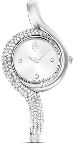 Swarovski Dextera Asymmetrisk klocka, schweizisk tillverkad, metallarmband, silverfärgad, rostfritt stål, En storlek