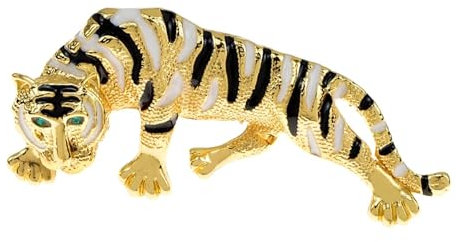 XWZSHMH Jagd-Tiger-Brosche für Damen und Herren, Anstecknadel Tier, M, Metall, Achat
