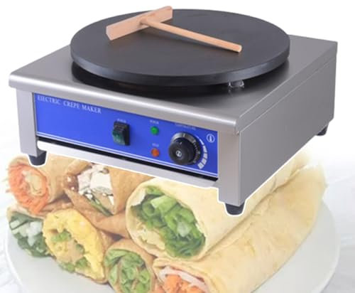 QUSYZD Máquina eléctrica para Hacer panqueques con sartén de Calentamiento rápido de 3000 W/Máquina para Hornear bandejas de Acero Inoxidable con Revestimiento Antiadherente/Control preci,