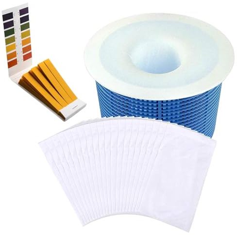 BbiuRer 20 Stück Skimmersocken Mit PH Teststreifen Und Aufbewahrungstasche, Skimmer Socken, Pool Socken Skimmer, Ideal Für Pool Skimmer Filter In Schwimmbädern, Spas Und Aquarien