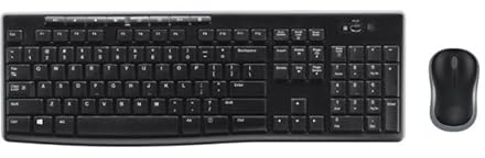 Teclado y ratón Wireless - Set de Teclado y ratón con conexión inalámbrica, diseño ergonómico, múltiples Funciones y batería de Larga duración.* #*
