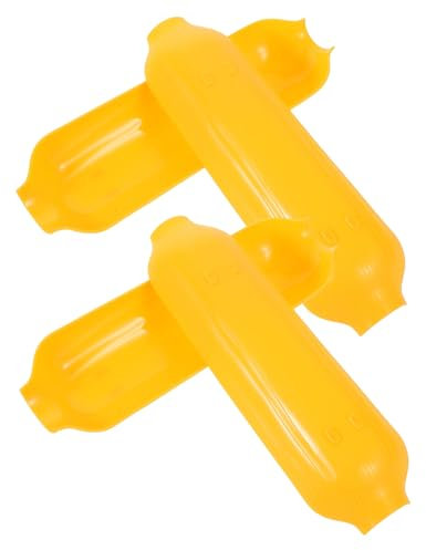 LOPUNER Bandeja para Maíz Reutilizable De Plástico Resistente, Soporte Multifuncional para Aperitivos y Barbacoa, Color Amarillo, Juego De 4 Piezas, Adecuado para Fiestas y Reuniones