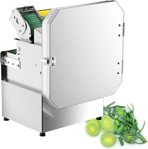 Cortador de verduras eléctrico comercial de 200 W, máquina de corte de alta velocidad para verduras delgadas, salida eficiente de 150 kg/hora para cocinas profesionales