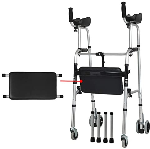 Gehstock Rollator Gehgestell mit Rädern Hilfe Einstellbare Höhe Leichte Senioren - Hilfe Assist Behinderte Stehen Mobilität Unterstützung