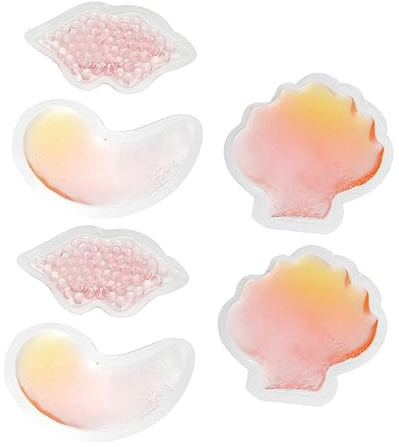 WEKADRIN 6 Stück Wärme Kälte Packung Gelkühlpack für Augen und Lippen PVC Sofort Kühlend Wiederverwendbare Geltherapie für Notfall Bausatz