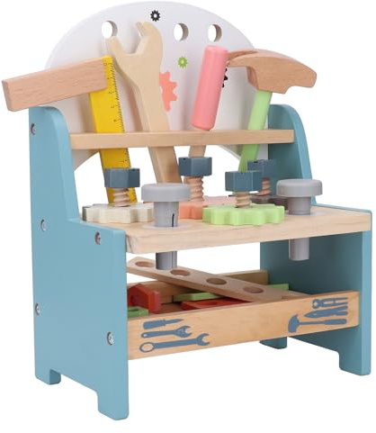 Kit de Reparación de Banco de Herramientas de Madera para Niños, Banco de Construcción de Juego Multifuncional, Juguete para Niños de 3 Años en Adelante, Material de Primera Calidad,