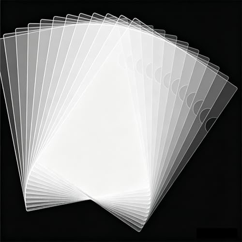 30 Packs Clear A4 Plastic Folders (140 Micron PP) Clear Open Top & Side Plastic Folders A4, Transparent File Wallets, Folders Protector for Report, Presentation, Project Documents File