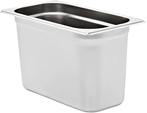 Genérico Contenitori Gastronorm 4 pz GN 1/3 200 mm in Acciaio Inox,Argento,3.82kg,50897