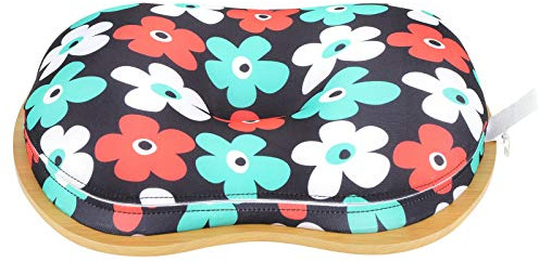 Mini soporte de mesa portátil multifunción para computadora portátil, escritorio acolchado para computadora portátil con almohada, bandeja de regazo ajustable 3 en 1 para uso en (flores multicolores)