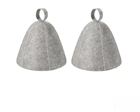 2 Pcs Sauna Hat,Felted Wool Steam Room Heat Dry Headrest Protection Curved Cap for Men Women,Home Spa Accessories Set with Ergonomic Design for Hair & Head Safety During Sauna Rest Treatments