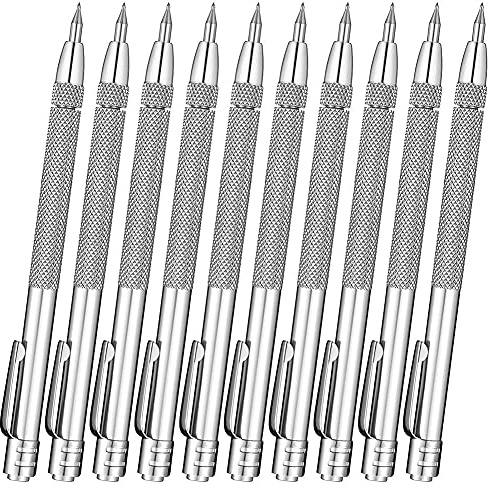 Nerzalie 10 Pieces Scriber with Magnet Aluminium Engraving Pen with Clip for Ceramics