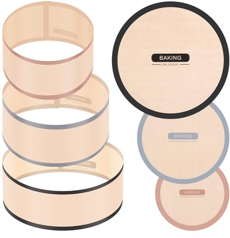 3 Set Silicone Baking Mat for 6, 8, 10 Inch Springform Pan, Protector Stop Cake from Sticking to Bottom and Side Easy Clean Nonstick Silicone Liner for Baking Cheesecake Pan