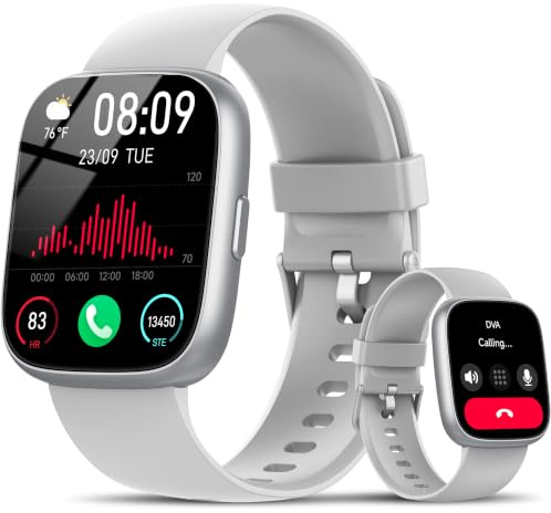 Alexa Smart Watch for Men Women, 1.83 HD Bluetooth Calling Fitness Watch | Heart Rate/Sleep Monitor/Stress/Step Counter, 110+ Sports Modes, IP68 Waterproof Activity Tracker for Android iOS, Charcoal