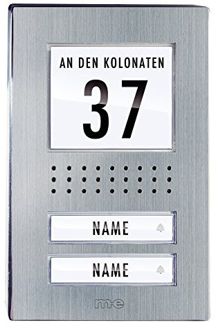 m-e modern-electronics ADV-120.1 EG Tuersprechanlage Kabelgebunden Außeneinheit 2 Familienhaus Edel, Edelstahl