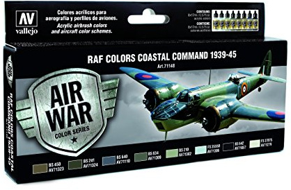 Vallejo 071148 Farbenset RAF Coastal Command1939-1945, 8 x 17 ml, Mittel