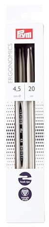 PRYM double-point Ergonomische Stricknadeln/Nadeln, High-Performance-Kunststoff, Mehrfarbig, 4,5 mm, 20 cm Länge, Set von 5, Alabasterweiß