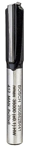 Bosch 1x PRO Nutfräser, gerade, zweischneidig (für Weichholz, Hartholz, Ø 8 mm, Professional Zubehör Handfräse, Kantenfräse)