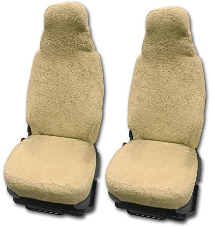 RAU Universal Sitzbezüge für Wohnmobile - 2 Stück - 100% Frottee - Sand | Pilotsitze