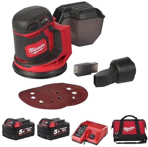 Milwaukee M18BOS125 18V Random Orbital Sander 125mm with 1 x 5.0Ah Battery