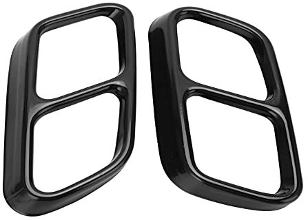 Auspuffblendenabdeckung, Qiilu Auspuffblende, Car Quad Auspuffblende Edelstahl Ersatz für CLS W218 2012-2017(Helles Schwarz)
