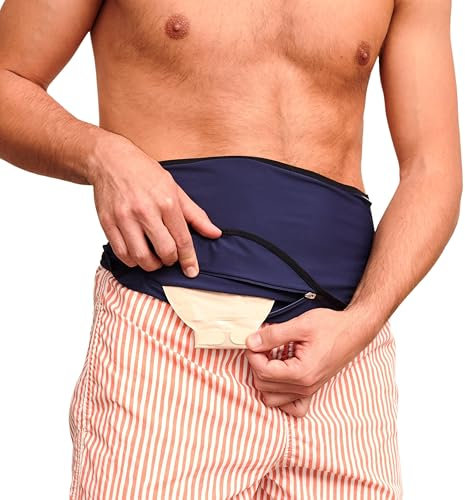 SIIL Stomagürtel Blau Ostomy | Stoma Badegürtel Herren | Stomabutel | Stomabandage
