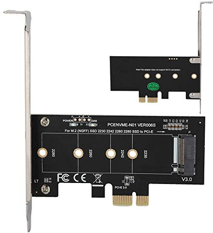 Yunseity M.2 NVME zu PCIe 3.0 X1 Erweiterungskarte, Unterstützt M.2 NVME (M Key) 2230/2242/2260/2280 SSD, PCIe NVME Adapterkarte für PC Desktop