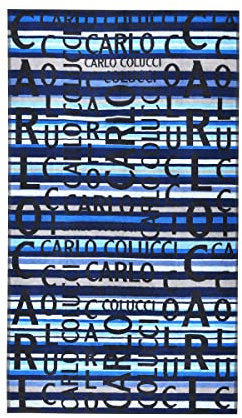 Carlo Colucci Strandtuch Matteo in weicher Baumwolle aus edler Jacquard-Qualität, Farbe:Blau und Hellblau, Größe:100 x 180 cm