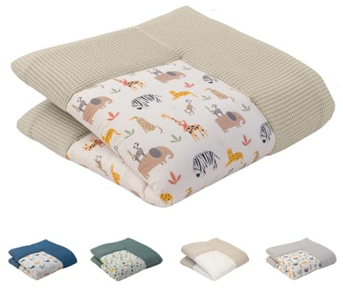 ULLENBOOM Krabbeldecke für Baby 120x120 cm - Dick und weich gepolstert | Außenmaterial: 100% Baumwolle, Alle Materialien OEKO-TEX zertifiziert, Made in EU, Schadstoffgeprüft und waschbar