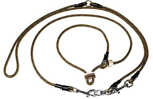 Mystique® Hunting Profi Umhängeleine 6mm S L:275cm Moxon mit Zugbegrenzung (Khaki/orange)