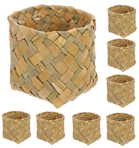 10 Piezas Caja De Dulces Caja De Almacenamiento De Dulces Capullos De Flores Jarrones Cesta Pequeña Cesta De Mini Cestas De Picnic Tejidas Florero Pequeño Mimbre Niño Rota