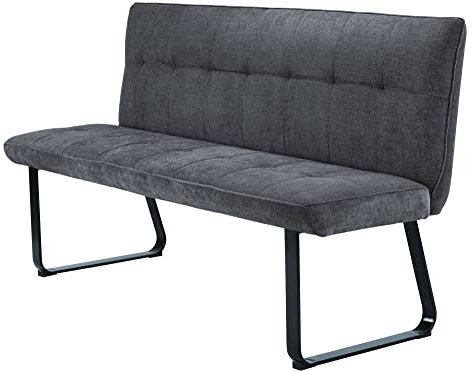 möbelando Bank TALEA aus Microfaser in grau. Abmessungen (BxHxT) 160x92x59 cm