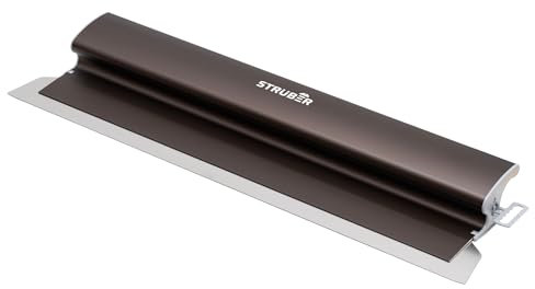 STRÜBER Flächenspachtel mit handlichem Alu-Griff und austauschbarem Edelstahlblatt 0,3mm (Breite: 600mm) - Dekorspachtel für Trockenbau - Fassadenspachtel zum Verputzen von Wänden&Decken - Made in EU