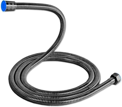 Duschschlauch schwarz 2m 200cm edelstahl anti-torsion-system extrem verschleißfest universal brauseschlauch schwarz schwarzer duschschlauch
