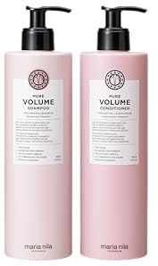 Maria Nila Pure Volume, Set de Champú y Acondicionador (2 x 500 ml), Vitamina B5 que da Volumen al Cabello fino y delgado, 100% vegano y sin sulfatos ni parabenos
